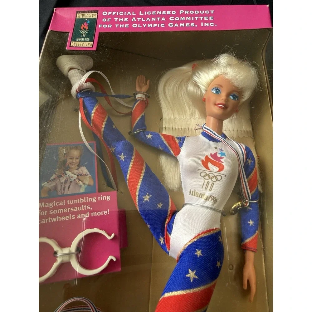 Mattel Olympic Gymnast Barbie Doll Atlanta 1996 w/ Outfit Medal Bag MPN 15123